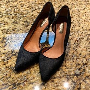 Halogen Black Fur Heels